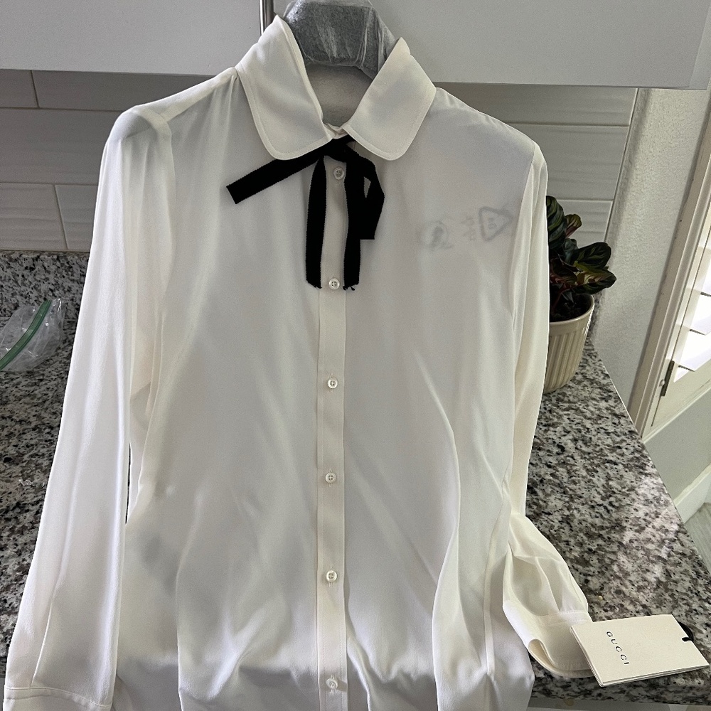 Gucci button down silk blouse